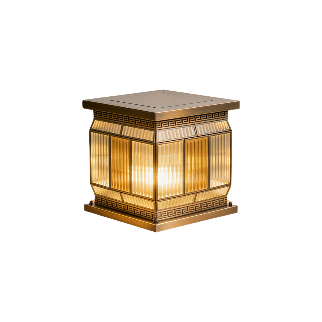Solar Powered Outdoor Pillar Lights All-Copper Gate Light