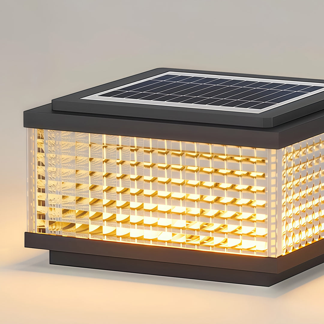 Large Outdoor Solar Pillar Lights Waterproof Landscape Lights