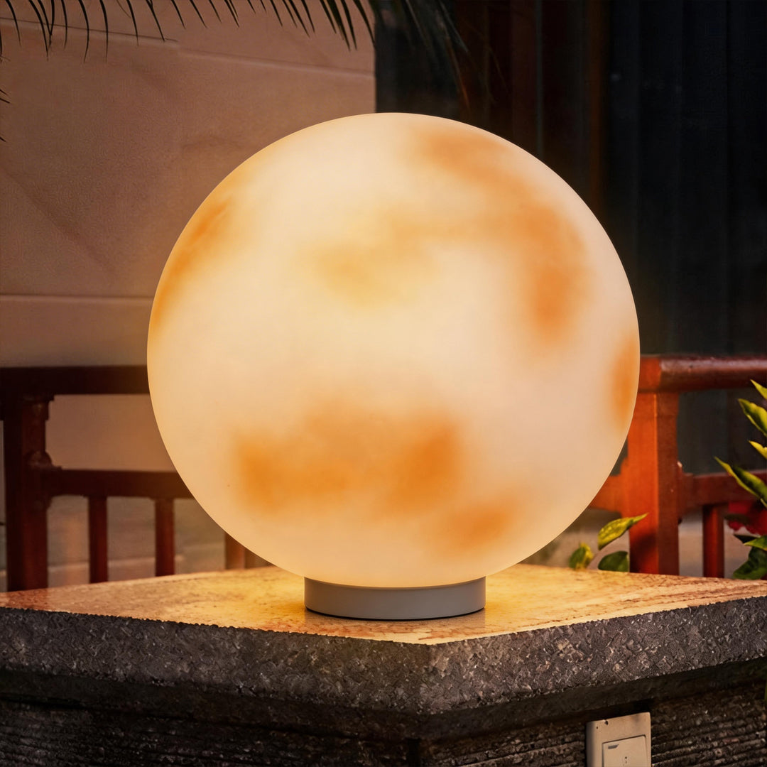 Open-Box Moon-Shaped Stone Pillar Light Outdoor Decorative