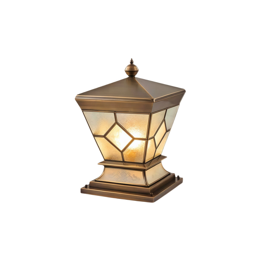 Solar Lights Outdoor Gate Pillar Modern All-Copper Light