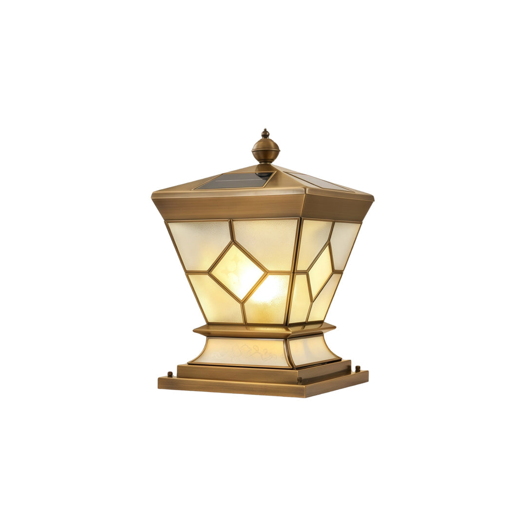 Solar Lights Outdoor Gate Pillar Modern All-Copper Light