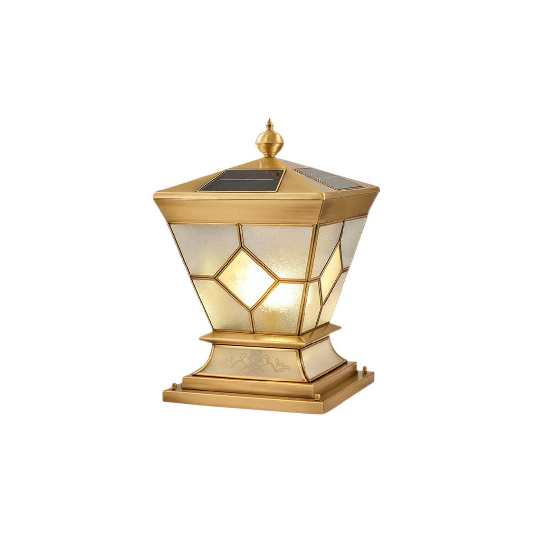 Solar Lights Outdoor Gate Pillar Modern All-Copper Light