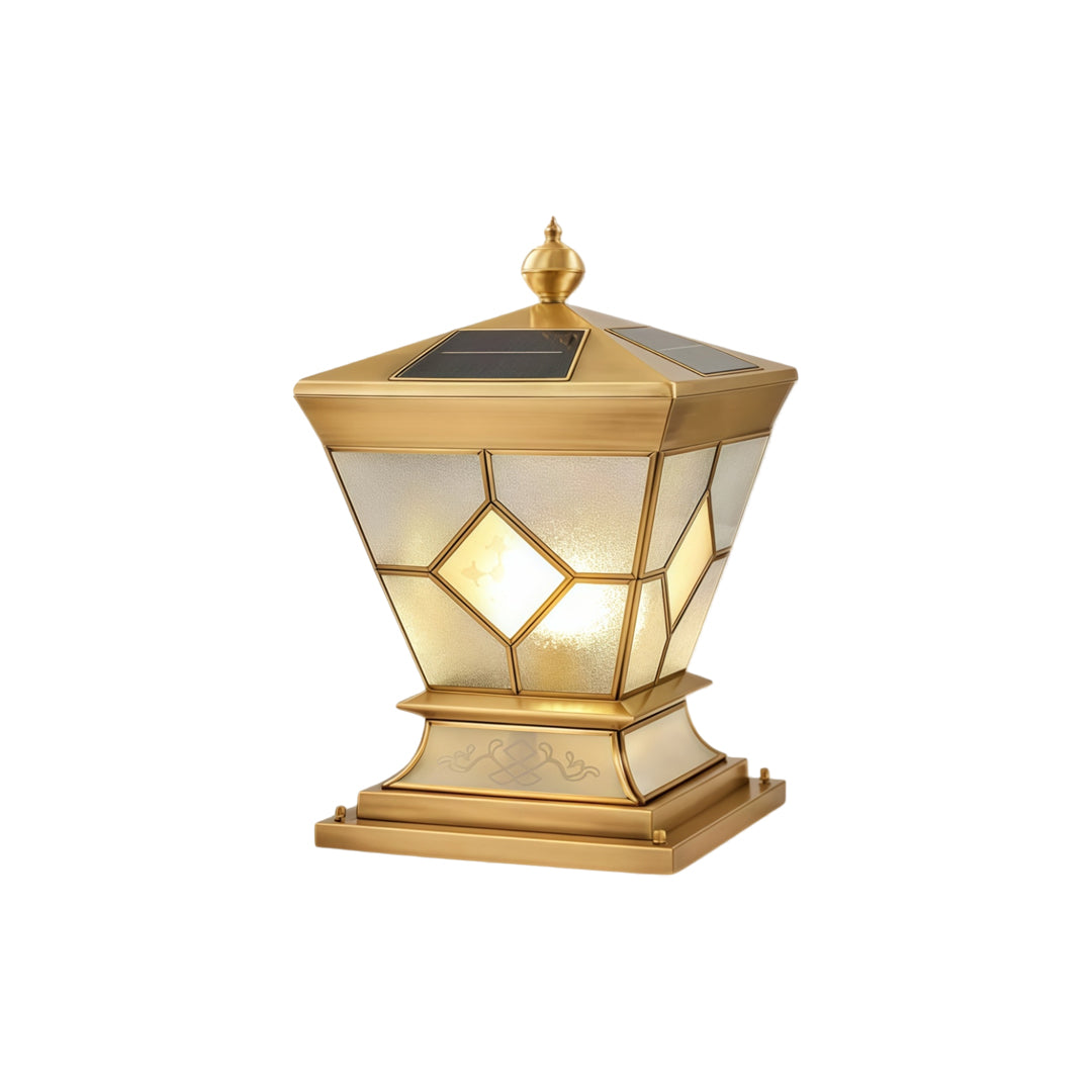 Solar Lights Outdoor Gate Pillar Modern All-Copper Light