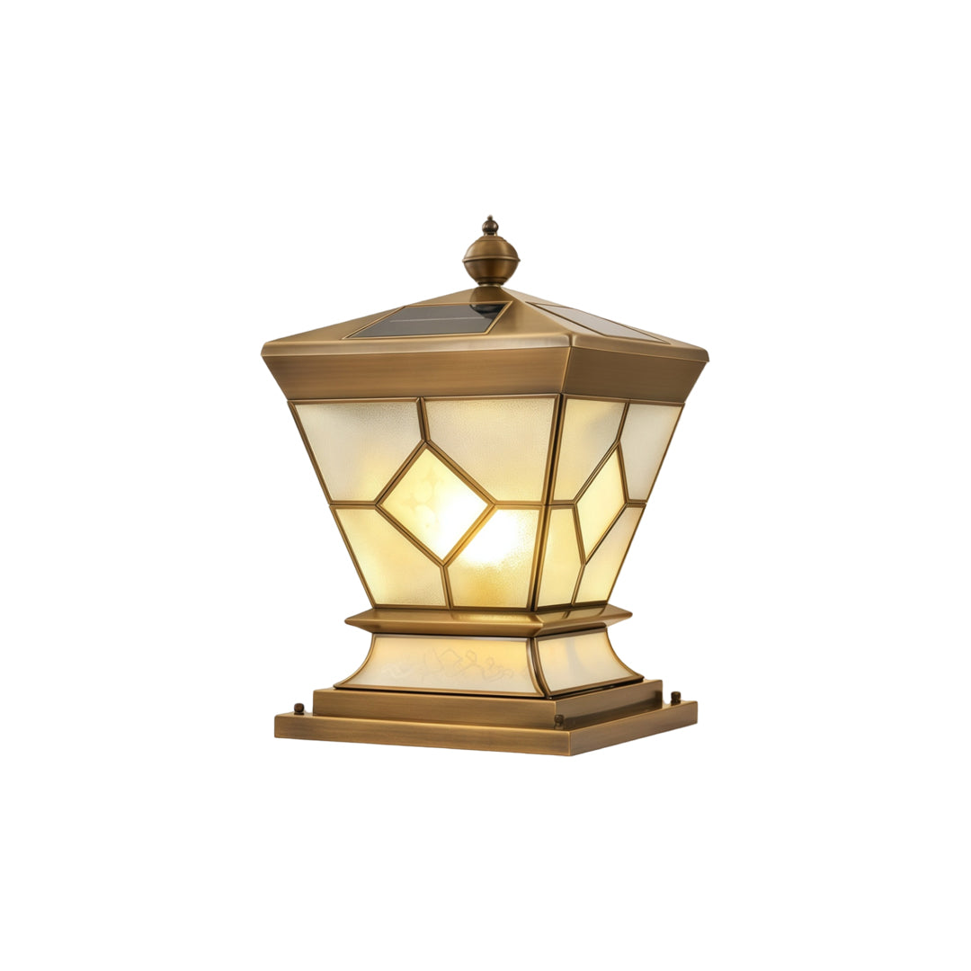Solar Lights Outdoor Gate Pillar Modern All-Copper Light