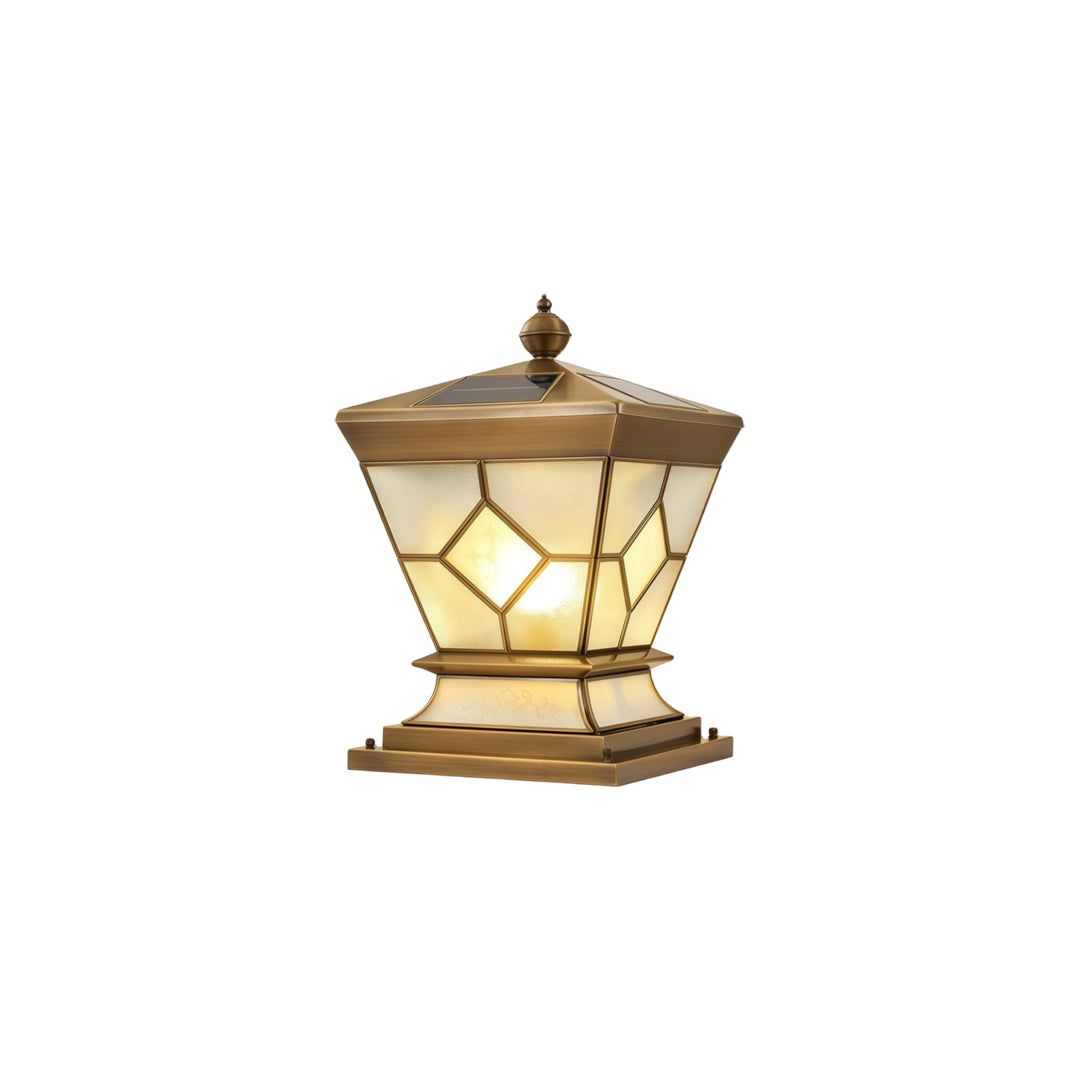 Solar Lights Outdoor Gate Pillar Modern All-Copper Light