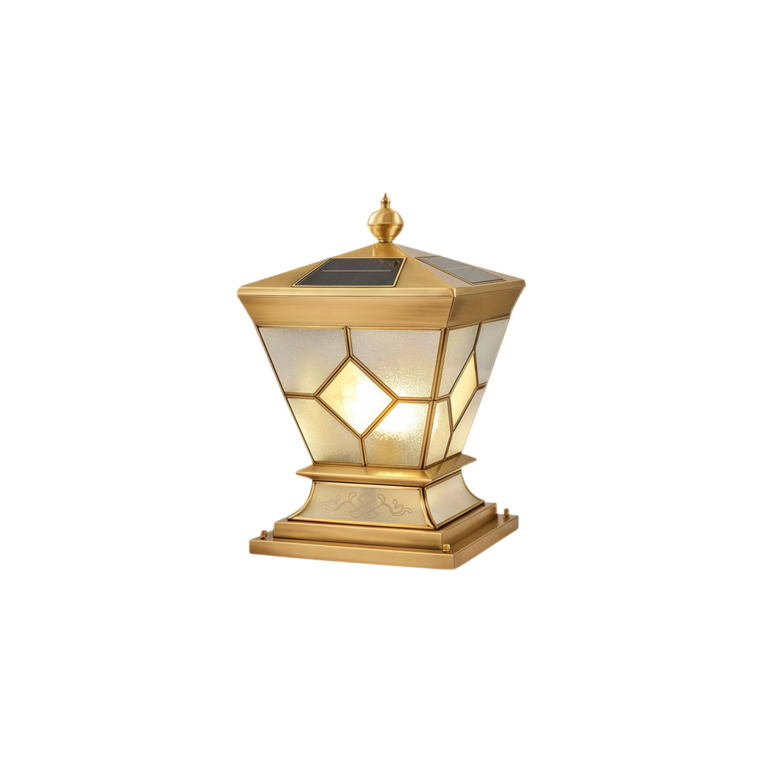 Solar Lights Outdoor Gate Pillar Modern All-Copper Light