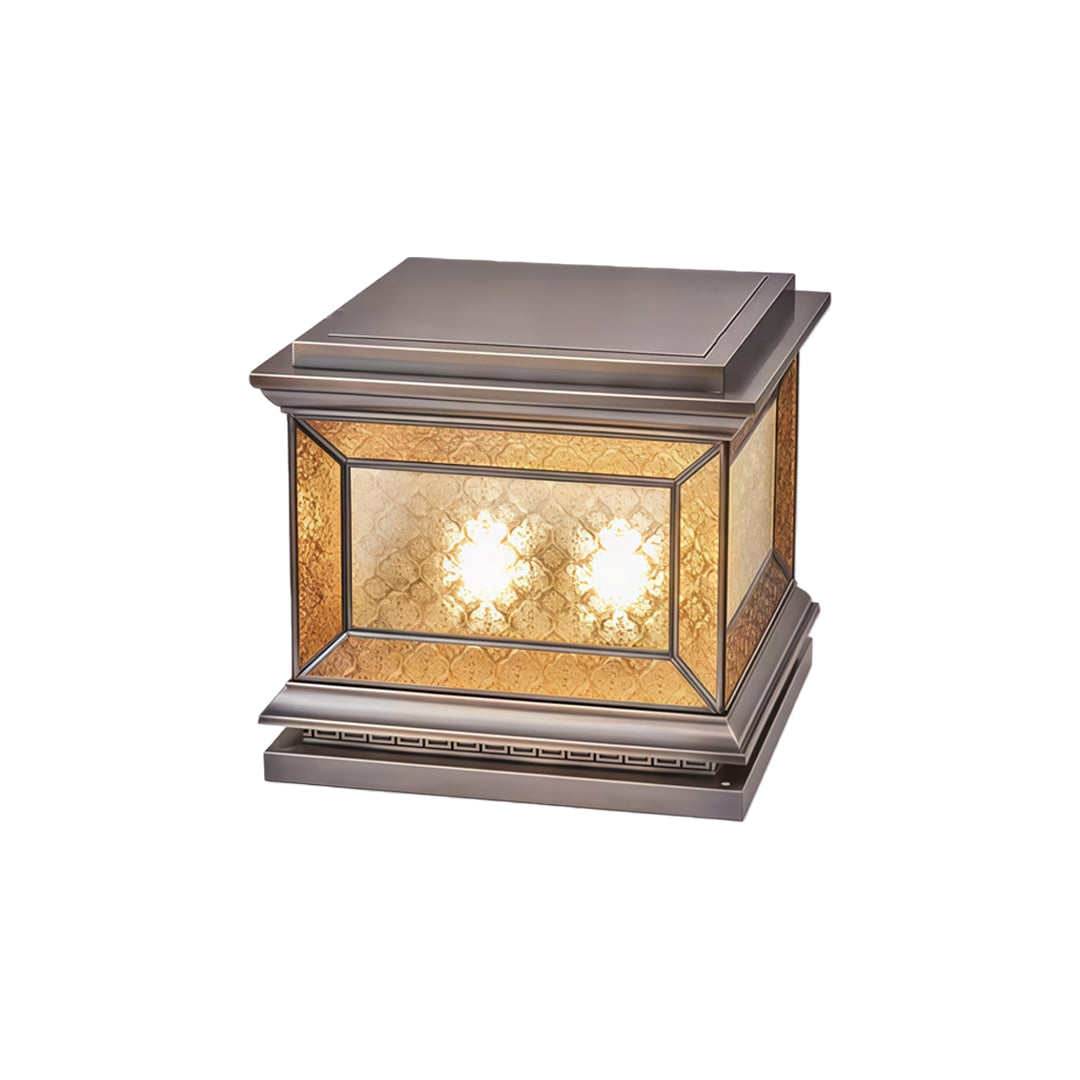 Solar Lights Pillar Modern Copper Outdoor Gate