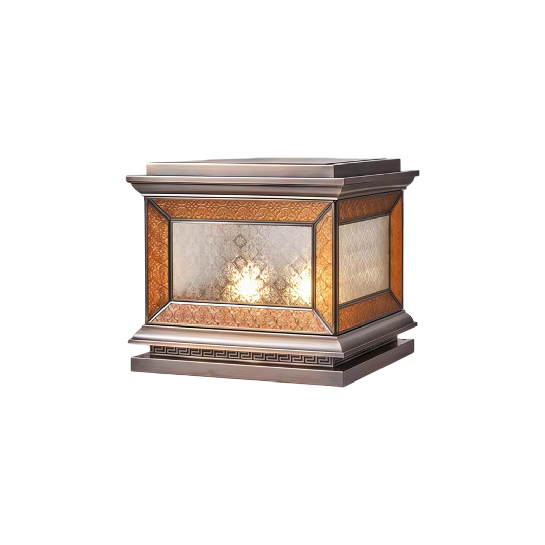 Solar Lights Pillar Modern Copper Outdoor Gate