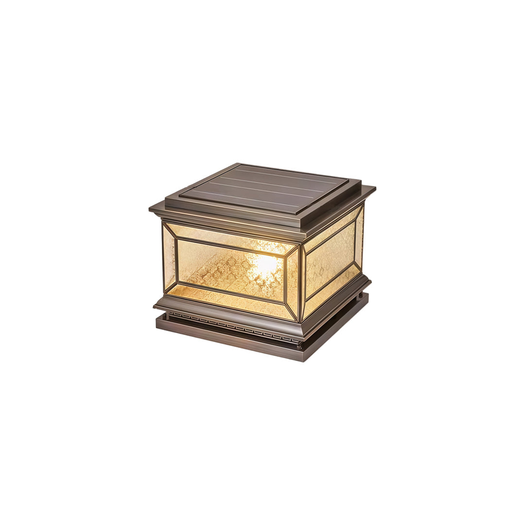 Solar Lights Pillar Modern Copper Outdoor Gate
