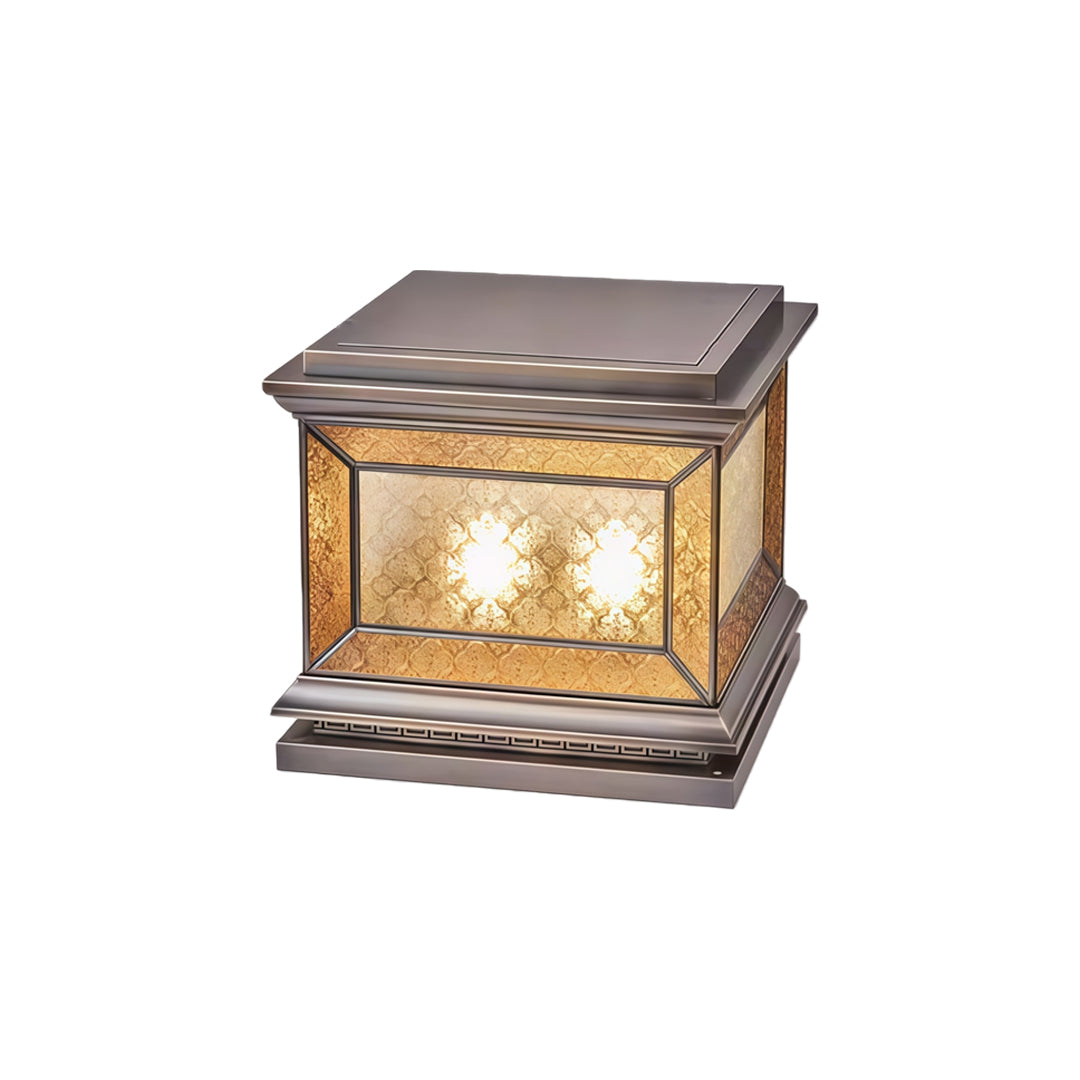 Solar Lights Pillar Modern Copper Outdoor Gate