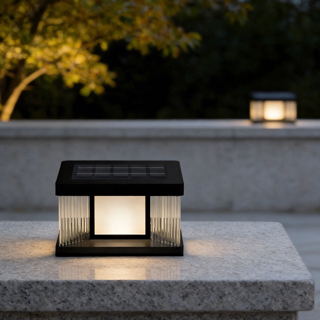 [Open-Box]Solar Pillar Lights Waterproof LED Glass Acrylic Modern Light