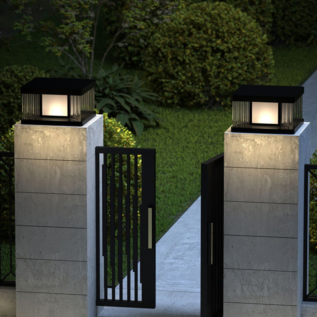 [Open-Box]Solar Pillar Lights Waterproof LED Glass Acrylic Modern Light