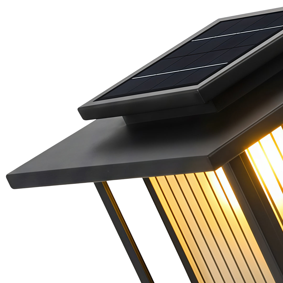 Driveway Pillar Solar Lights Modern Outdoor Gate Lighting