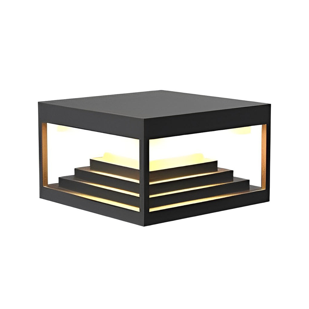 Open-Box Square Pillar Lights Creative Waterproof Black