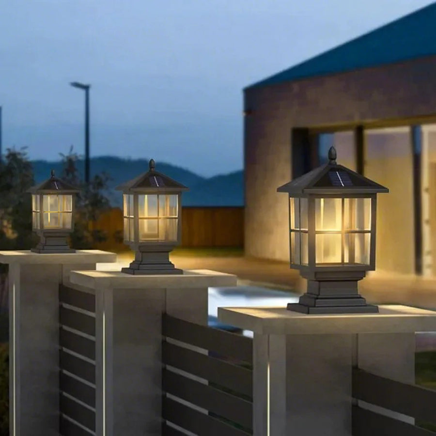 Stone Light Pillar Traditional Black Waterproof LED