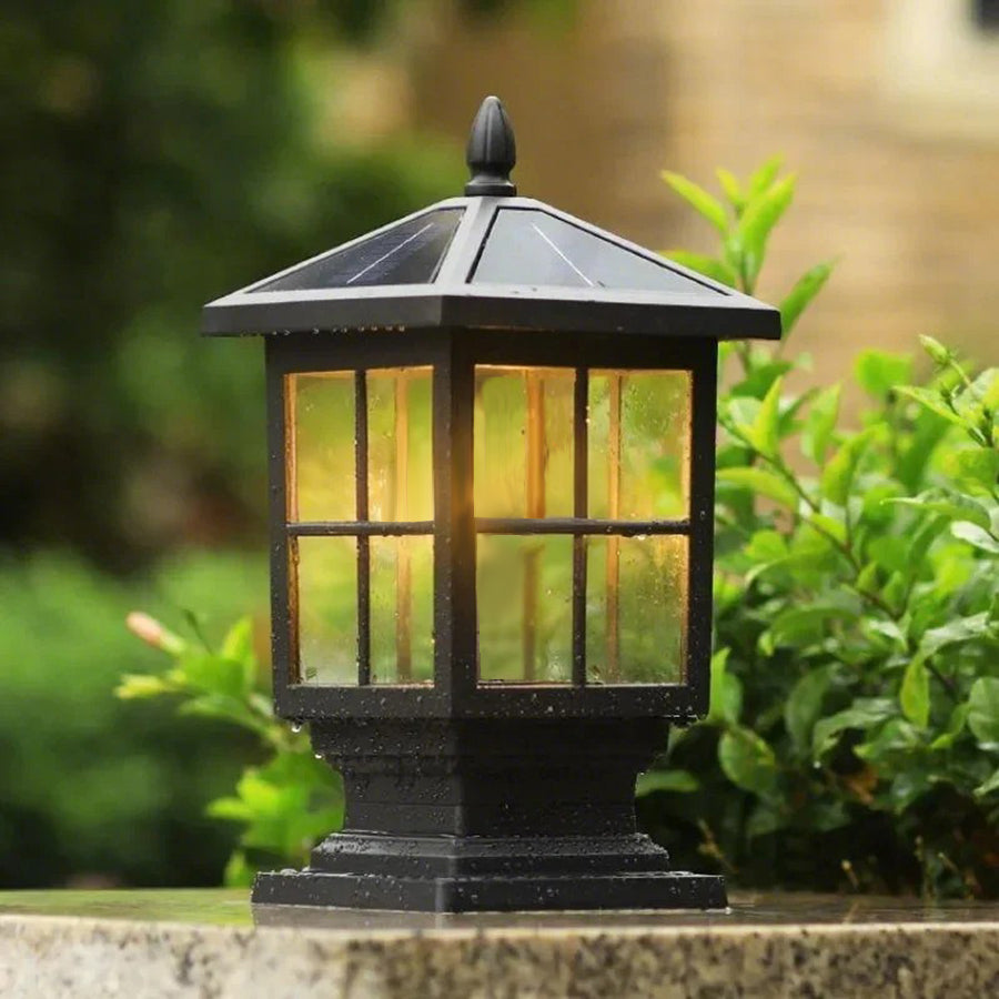 Stone Light Pillar Traditional Black Waterproof LED