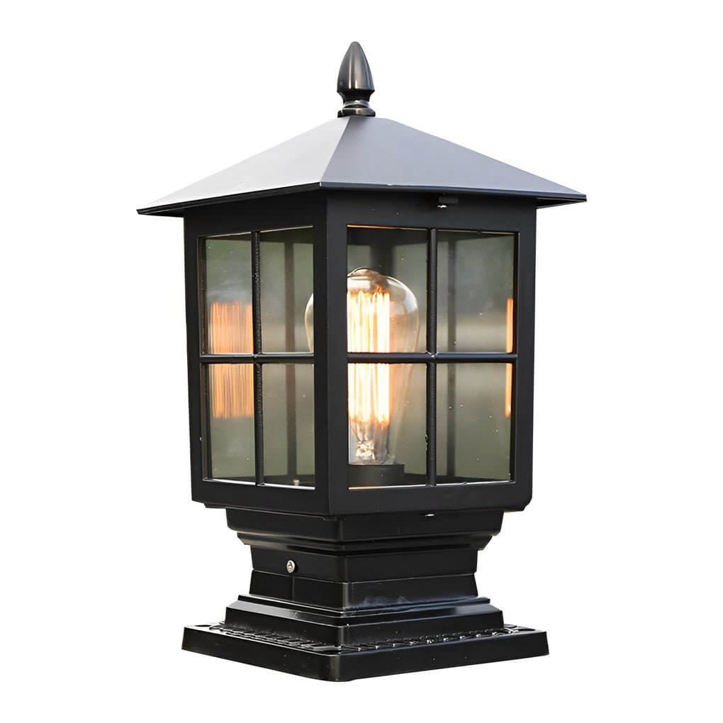 Stone Light Pillar Traditional Black Waterproof LED