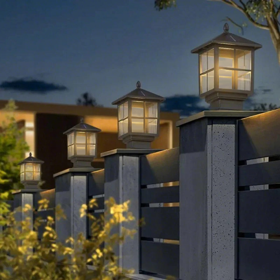 Stone Light Pillar Traditional Black Waterproof LED