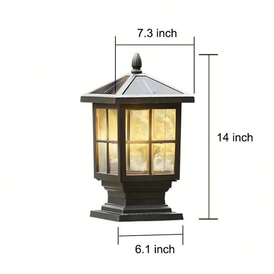 Stone Light Pillar Traditional Black Waterproof LED