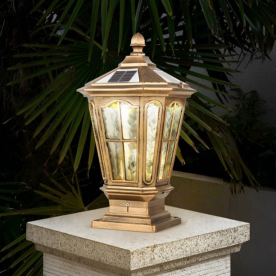 [Open-Box]Stone Pillar Light Fixture Retro Pavilion-Style LED Light