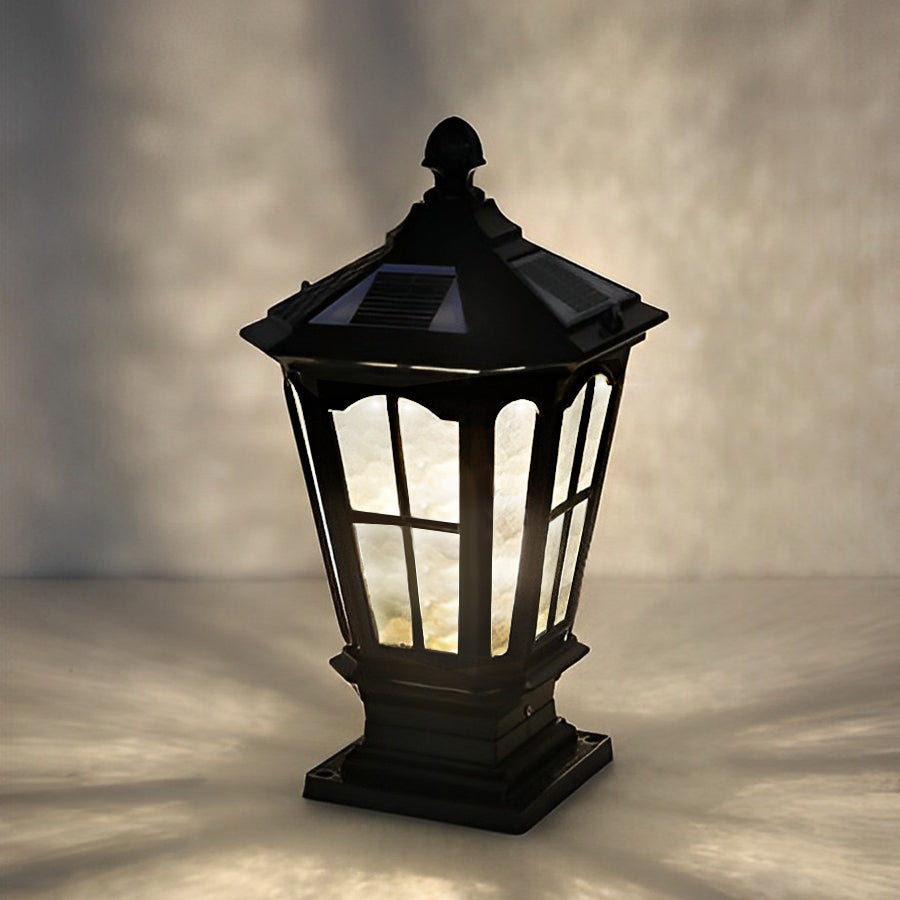 [Open-Box]Stone Pillar Light Fixture Retro Pavilion-Style LED Light