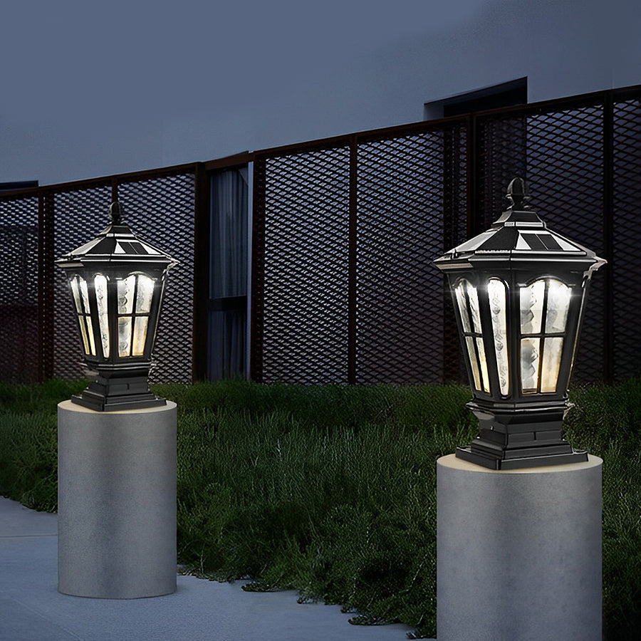 [Open-Box]Stone Pillar Light Fixture Retro Pavilion-Style LED Light