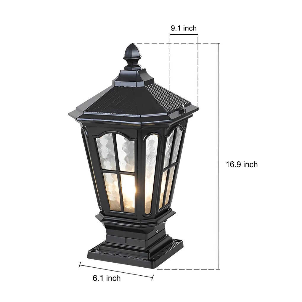 [Open-Box]Stone Pillar Light Fixture Retro Pavilion-Style LED Light