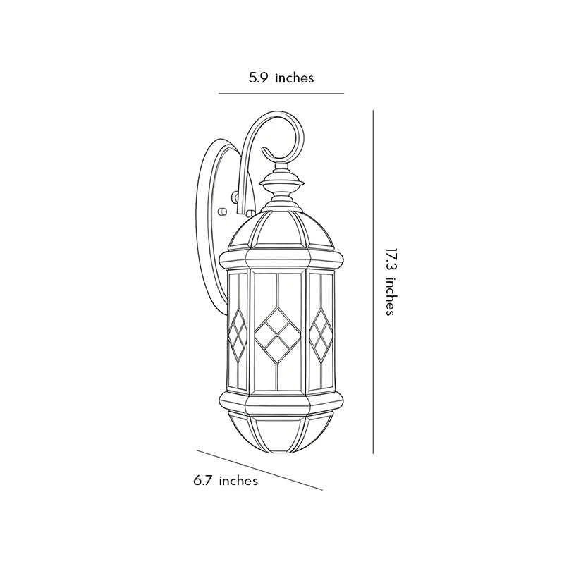 Outdoor Lantern Wall Lights Antique Copper Creative Wall Lamp