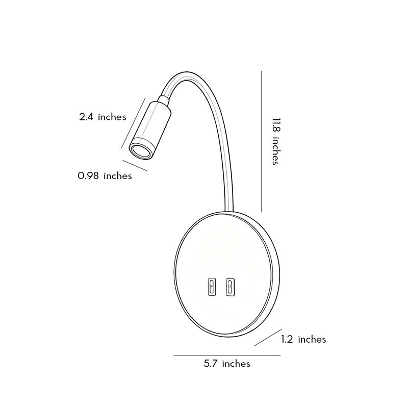 Wall Mounted Bedside Light Creative Reading Metal