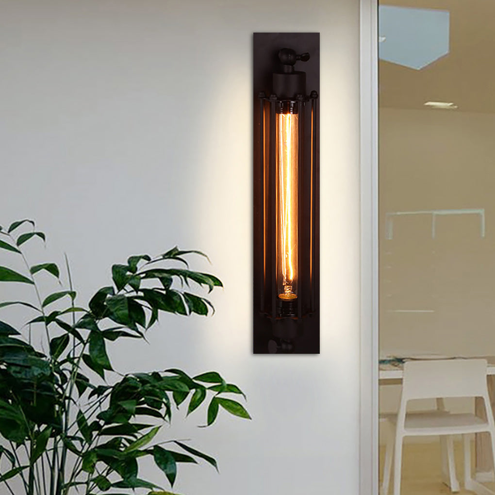 Open-Box Vintage Industrial Wall Sconce Black Iron Linear